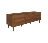Meuble TV vintage décor bois de noyer 3 portes 150cm - Juliana