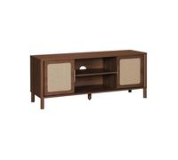Meuble TV vintage décor bois et cannage 2 portes 120cm ETTA