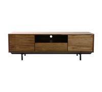 Meuble TV vintage en bois foncé niche ouverte L160 cm MANNY