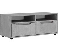 Meuble TV VISNES gris béton 100x40x38 cm bois d'ingénierie