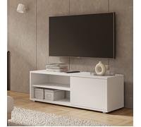 Meuble TV - VIVA - Blanc - Meuble de salon - dł. 110 cm x szer. 35 cm x wys. 51 cm - BLANC