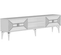 Meuble TV Yumedi - Blanc, Argent 150 x 50 x 30