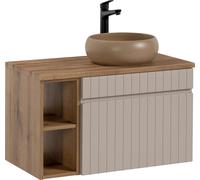 Set armoire Comad Iconic Cashmere ICONIC CASHMERE 82-60-D-1S, lavabo Comad Wiki UN-WIKI-MC, ICONIC OAK COAST EVOKE 81-01-A, BLAT 89-80-A OAK COAST EVOKE