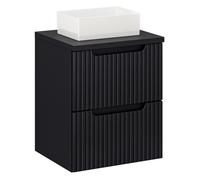 Meuble vasque à poser + plateau 50 cm - A tiroirs - Astral Black
