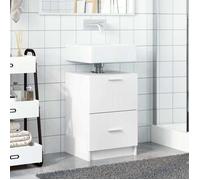 Meuble vasque - Armoire d'évier - vidaXL - Blanc - bois d'ingénierie - 40 x 37 x 59 cm - 1 tiroir - 1 compartiment| 994460