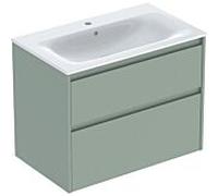 Geberit Ensemble lavabo Renova Plan bord étroit 2 tiroirs 80×62,1×48 cm blanc/vert