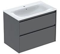 Geberit Meuble avec vasque Renova Plan 504040JK1 – 2 tiroirs, 80x62,1x48 cm, lavabo blanc