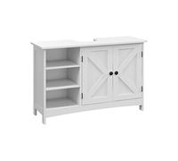Meuble sous lavabo - kleankin - meuble salle de bain étagères réglables placard 2 portes - bois - 90x30x60cm - blanc