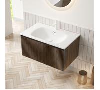 Meuble vasque salle de bain 80 cm avec tiroir et système fermeture douce Maisentiel