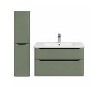 Meuble vasque suspendu VitrA Sento Round 120cm Vert mat + Colonne version gauche