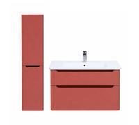 Meuble vasque suspendu VitrA Sento Round 80cm Terracotta mat + Colonne version gauche