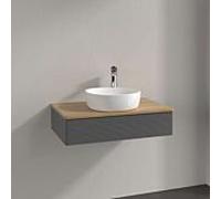Villeroy & Boch V&B Antao Meuble sous-vasque avec structure de façade - Éclairage 80x19x50cm, WBP chêne, Anthracite avec laque Quantité:1