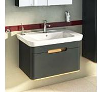 Meuble vasque VitrA Sento 60819 78 x 48,5 x 50 cm, anthracite mat, décor, trop-plein, trou de robinetterie central