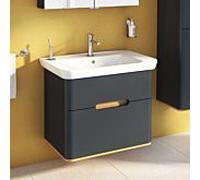 Meuble vasque VitrA Sento 60836 78 x 48,5 x 66,5 cm, anthracite mat, décor, trop-plein, trou de robinetterie au centre