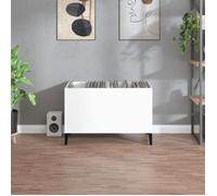 Meuble vinyle VENTE FLASH - Meuble de rangement Armoire à disques - blanc brillant 74,5x38x48cm bois d'ingénierie @43767718