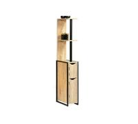 IDMarket Meuble WC DETROIT 2 portes avec étagères design industriel Multicolore