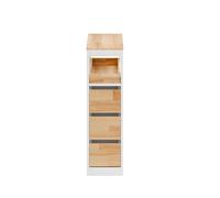 Meuble WC à roulettes - SOBUY - 3 tiroirs - 2 étagères - Étagères réglables - 23.2x65.3x82.0 cm - Blanc