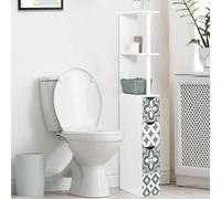 Meuble Wc Etagère Willy 3 Portes Motif Carreaux De Ciment Gris