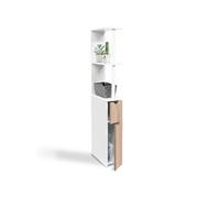 Meuble Wc Étagère Willy Bois Gain De Place Pour Toilette 2 Portes Hêtre Beige
