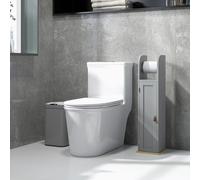 kleankin Meuble colonne porte-papier toilette – placard et étagères réglables – 20 x 20 x 80 cm gris