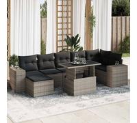 Meubles 8 pièces Garniture de canapé de jardin avec coussins Gris Poly Rattan - Meubles de balcon 3326841