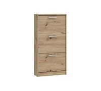 Meubles à chaussures - 6 paires - Décor Chêne - 3 abattants - L58,2 x P20,4 x H115,5 cm - MAC