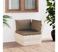 Meubles Canapé d'angle en palette de jardin avec coussins Épicéa imprégné DE90443