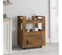 Meubles Chariot de cuisine Chêne fumé 60x45x80 cm Bois composite - Chariot de service 816829
