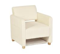 Meubles Cosy : fauteuil relax 1 place pour le salon, rembourré de velours côtelé beige – KARIA