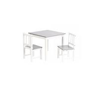 Meubles d activite en Hevea 2 chaises et une table Couleur Blanc