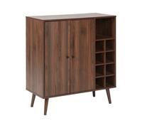 Meubles d'Appoint Boho avec 2 Portes avec Étagère Rangement Porte-Bouteilles Boi