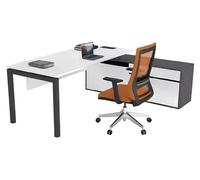 Meubles de bureau blancs Aménagement de luxe Bureaux d'angle Meubles de bureau en bois