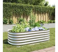 Meubles de jardin, bacs à fleurs 160x80x44 cm Acier galvanisé argenté - Bacs à fleurs 45519