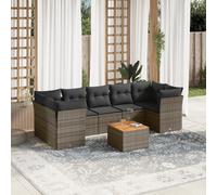 Meubles de jardin de style élégant Set de meubles de balcon 8 pièces Garniture de canapé de jardin avec coussins Gris Poly Rattan - Garnitures de jardin Hommie8903921 4parcel