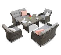 Meubles de jardin en résine tressée Toledo Apetito 6 anthracite Garden Point