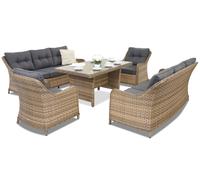 Meubles de jardin en résine tressée Toledo Apetito 8 Garden Point cappuccino