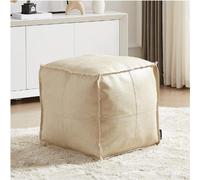 Meubles de jardin faits main - Banc de jardin carré 45 x 45 cm - Simili cuir beige, style marocain - Pour le salon, le balcon, le bureau ou l'extérieur