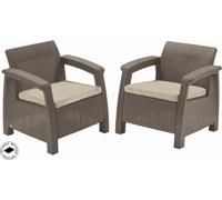 Meubles de jardin Keter Corfu duo set de deux fauteuils cappuccino