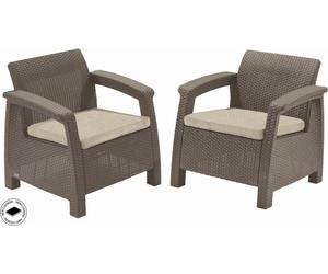 Meubles de jardin Keter Corfu duo set de deux fauteuils cappuccino