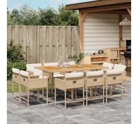 Meubles de jardin pratiques Balcon Ensemble de 11 pièces de jardin avec coussins Beige Poly Rattan - Meubles de jardin ,meubles design 9403724 4parcel