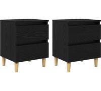 Meubles de lit avec tiroir 2 pcs Chêne noir 40 x 35 x 50 cm