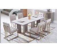 Meubles de luxe Table de salle à manger Salle de séjour Marbre Bois Design Tables Nouveau