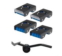 Meubles de qualité professionnelle pour outils de déménagement comprenant 4 chariots de charge lourde et acier pour soulever sans effort de gros appareils et meubles (noir)