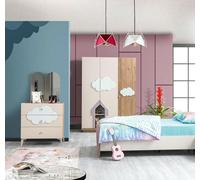 Meubles de qualité supérieure Ensemble pour chambre d'enfant Armoire moderne Commode rose