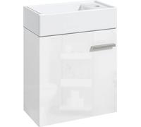 Meubles de salle de bains avec lavabo - meuble sous lavabo - montage mural - porte Soft-Close - 40x23x50 cm - design moderne - blanc brillant