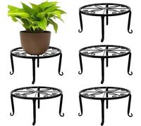 Meubles en métal pour pots de fleurs ronds - 23 cm - Table d'intérieur pour pots de fleurs - 5 pièces