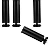 Meubles en métal pour soutenir les jambes, Pieds de table basse de remplacement modernes, pieds de table de bureau, pieds de canapé, pieds de commode cylindriques noirs, lot de 4, réglables de 1,5 cm(