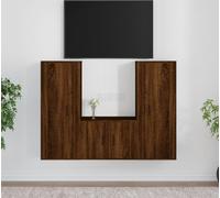 Meubles Ensemble de 3 meubles TV Marron imitation chêne Matériau dérivé du bois - TV-Lowboard 3188749