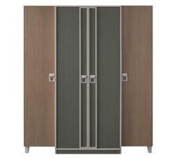 Meubles modernes complets pour enfants Lit d'enfant Gris Bois Set 5pcs Table de nuit