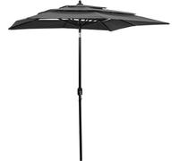 Meubles Parasol avec mât en aluminium 3 couches Anthracite 2x2 m - Voile d'ombrage 313846